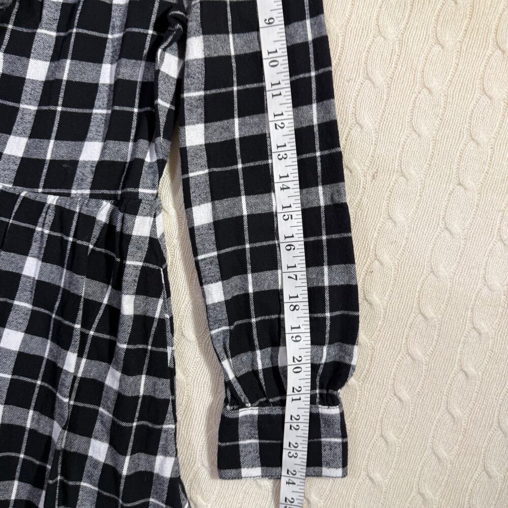 Kate Spade Rustic Buffalo Plaid Pearl Snap Flannel Winter Ruffle Dress S No Belt - Picture 4 of 9